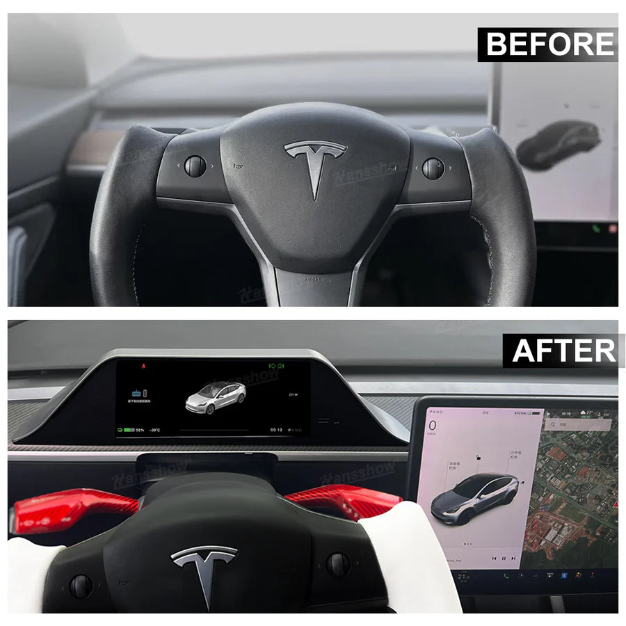 Model 3/Y - 8.9" Head-Up Display Instrument Cluster Dashboard Display Touchscreen Inspired By Model S/X Style