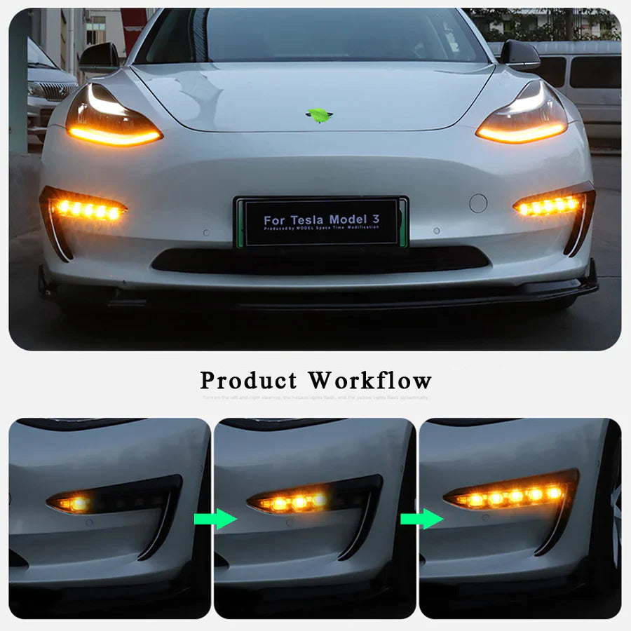 Model 3/Y - Front Fog Lights LED Sequential Turn Signal