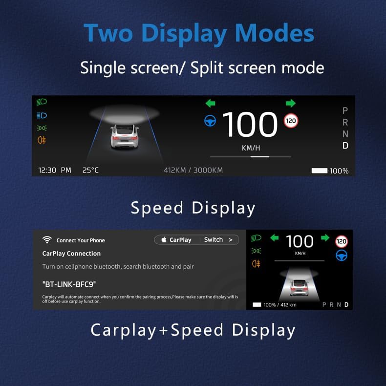 Model 3/Y - 9" Touch Screen Carplay/Android Auto Smart Dashboard