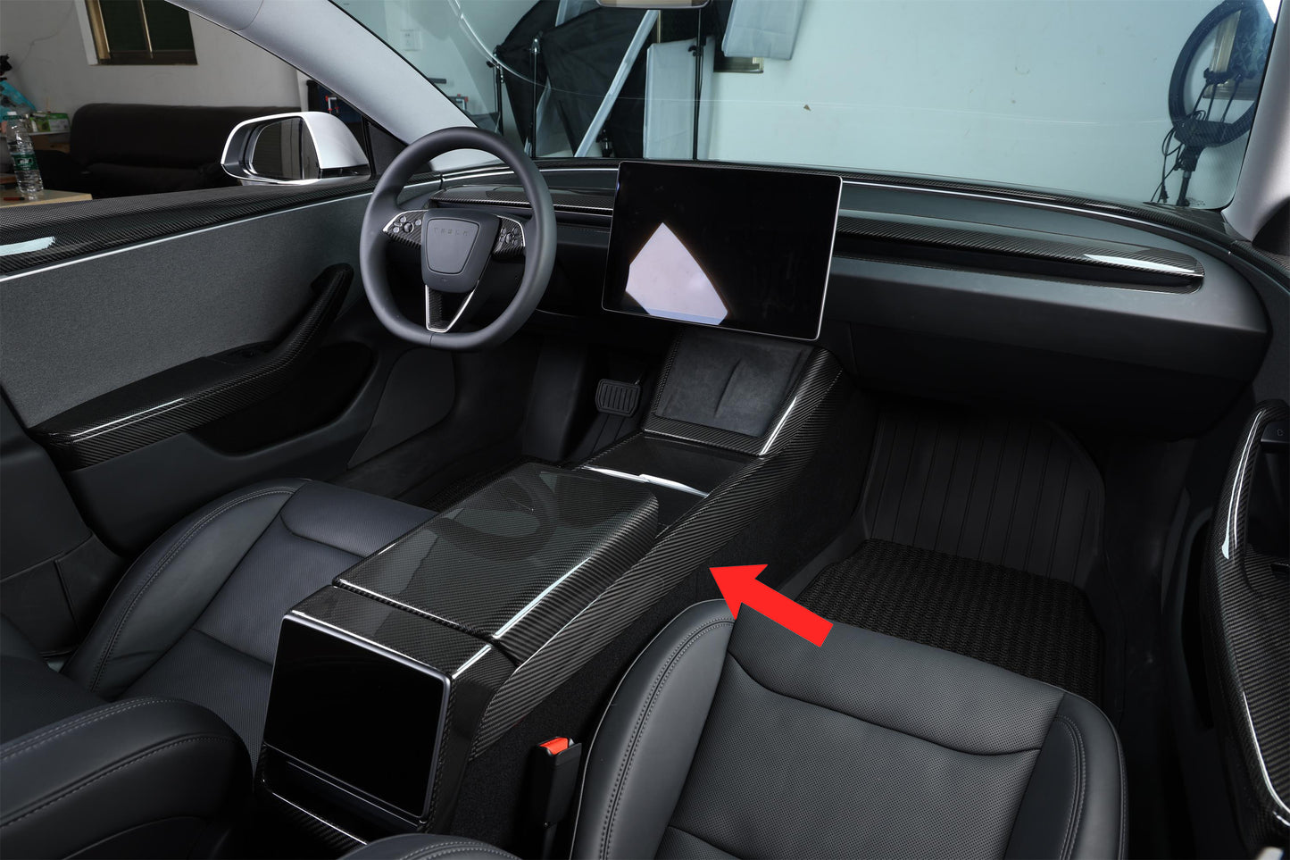 Model Y Juniper - Carbon Fiber Center Console Side Frame