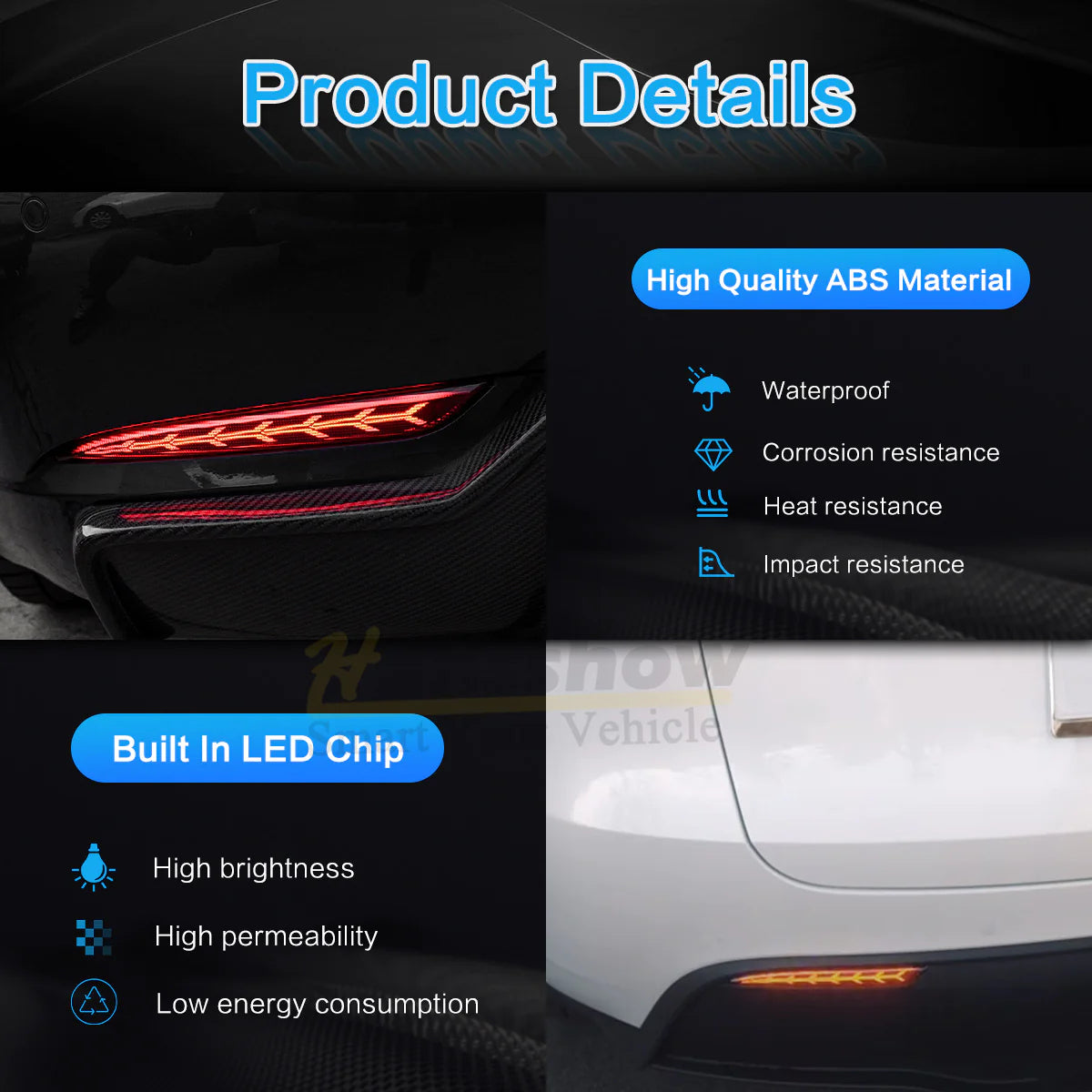 Model 3/Y - Fishbone Rear Bumper Tail Light