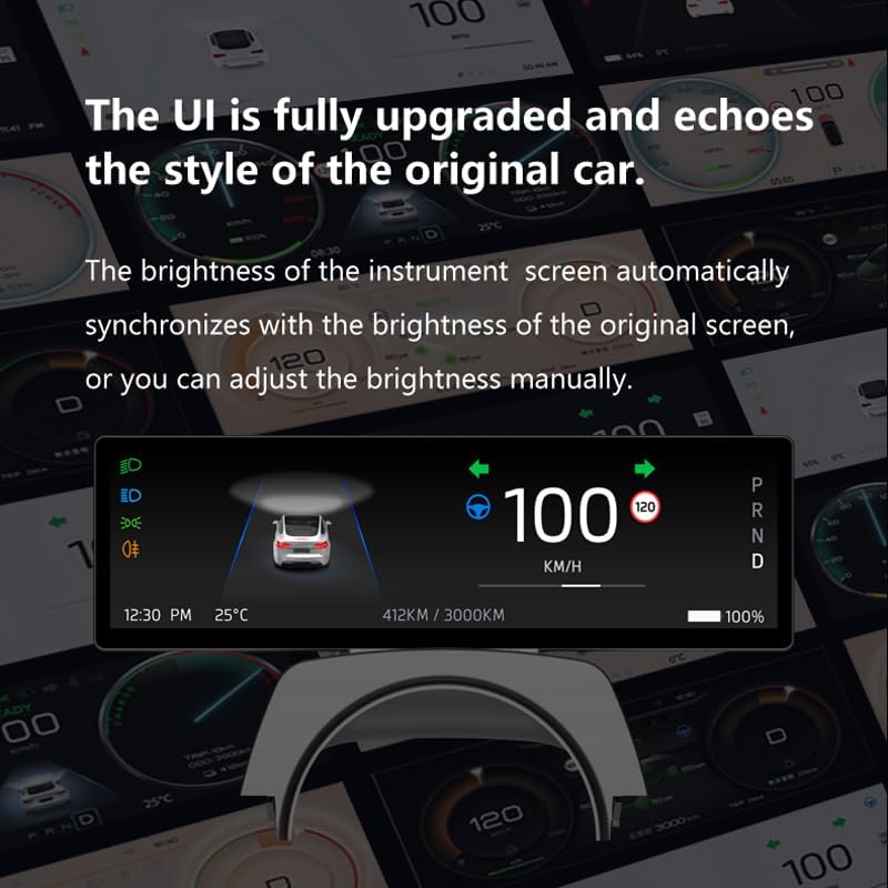 Model 3/Y - 8.8" Touch Screen Instrument Cluster Dashboard Display