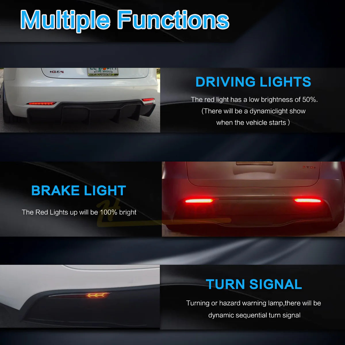 Model 3/Y - Fishbone Rear Bumper Tail Light
