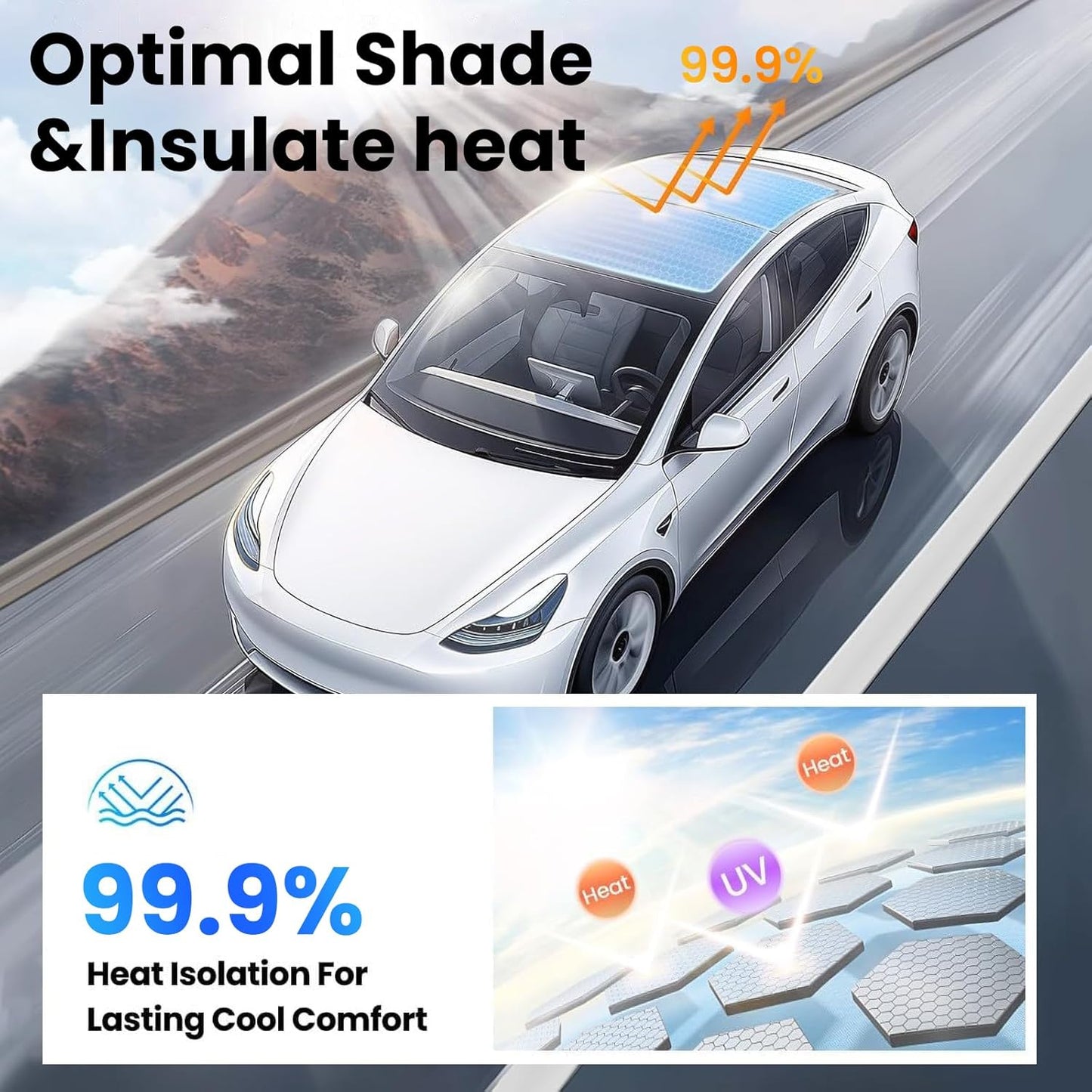 Model Y - Integrated Electric Retractable Glass Roof Sunshade