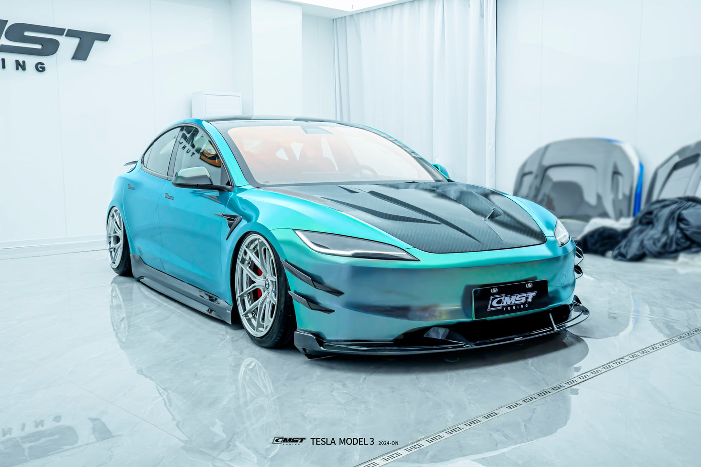 CMST - Model 3 Highland - Carbon Fiber Hood V1