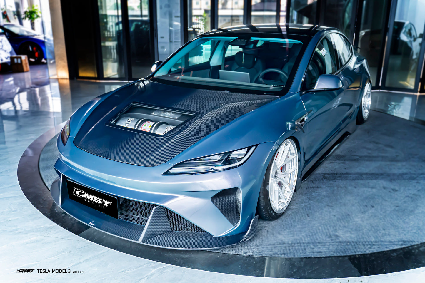 CMST - Model 3 Highland - Carbon Fiber Hood V2