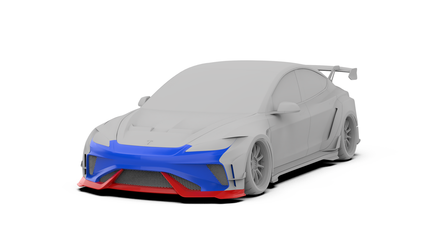 Robot - Model 3 Highland - Hacker Widebody - Front Bumper & Front Lip