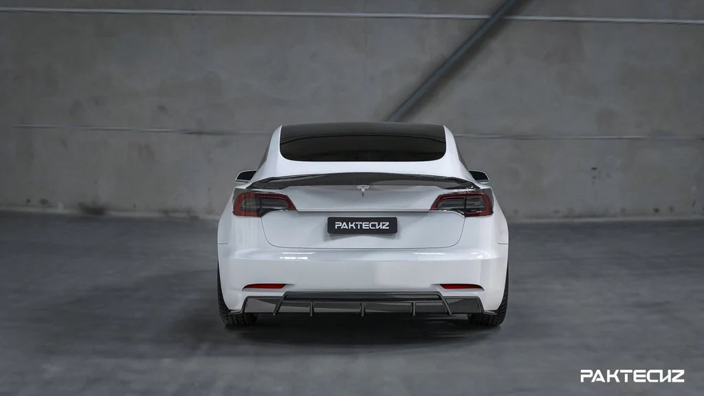 Paktechz - Model 3 - Carbon Fiber Rear Diffuser