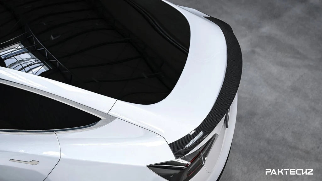Paktechz - Model 3 - Carbon Fiber Rear Spoiler