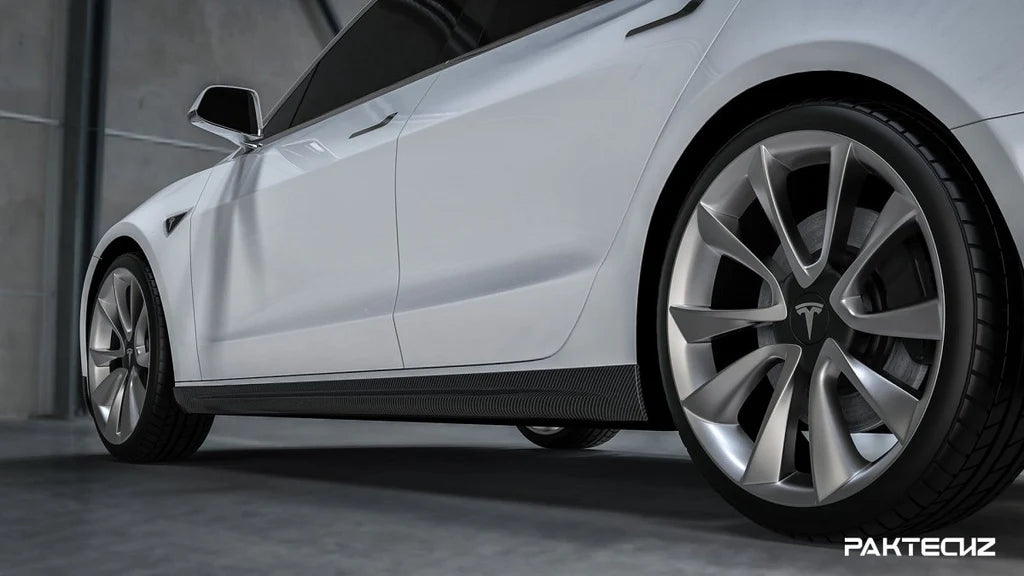 Paktechz - Model 3 - Carbon Fiber Side Skirts