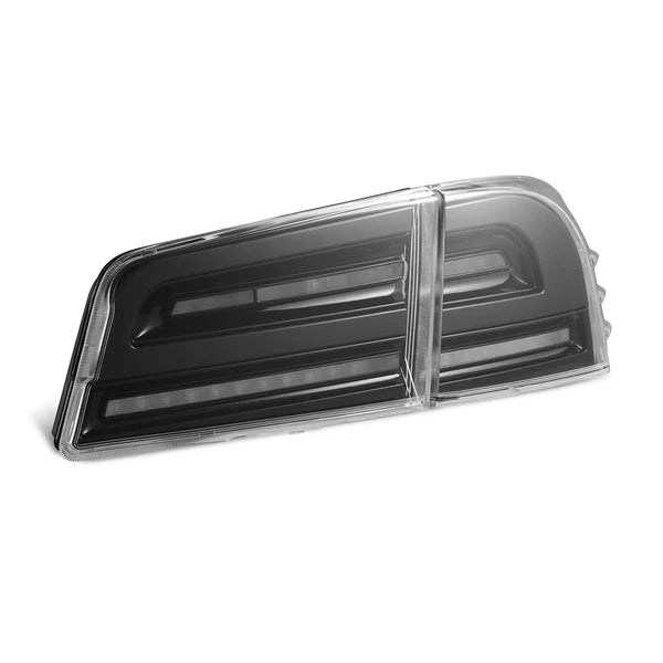 AlphaRex 12-21 Model S LUXX-Series LED Tail Lights Alpha-Black (With Black Trunk Center Piece Replacement)