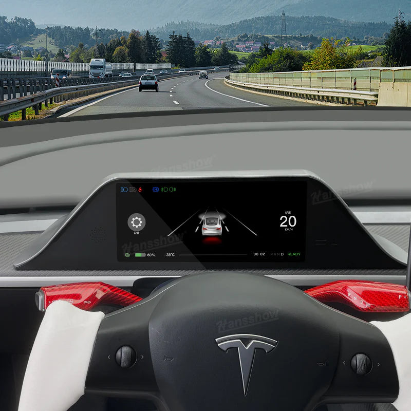 8.9" Head-Up Display Instrument Cluster Dashboard Display Touchscreen Inspired By Model S/X Style