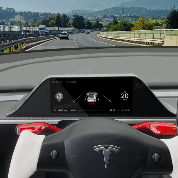 8.9" Head-Up Display Instrument Cluster Dashboard Display Touchscreen Inspired By Model S/X Style