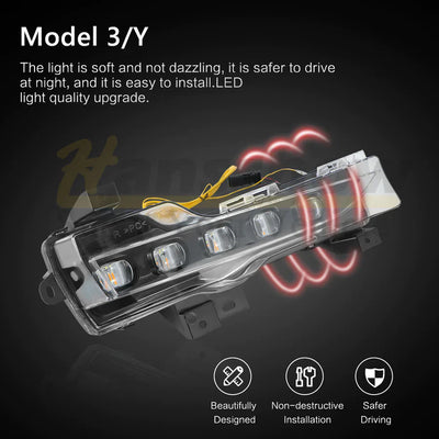 Model 3/Y - Front Fog Lights LED Sequential Turn Signal
