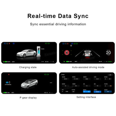 8.9" Head-Up Display Instrument Cluster Dashboard Display Touchscreen Inspired By Model S/X Style