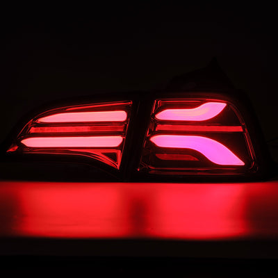 AlphaRex 22-23 Model 3 / 20-24 Model Y (With Stock Amber Turn Signal) PRO-Series LED Tail Lights Jet Black